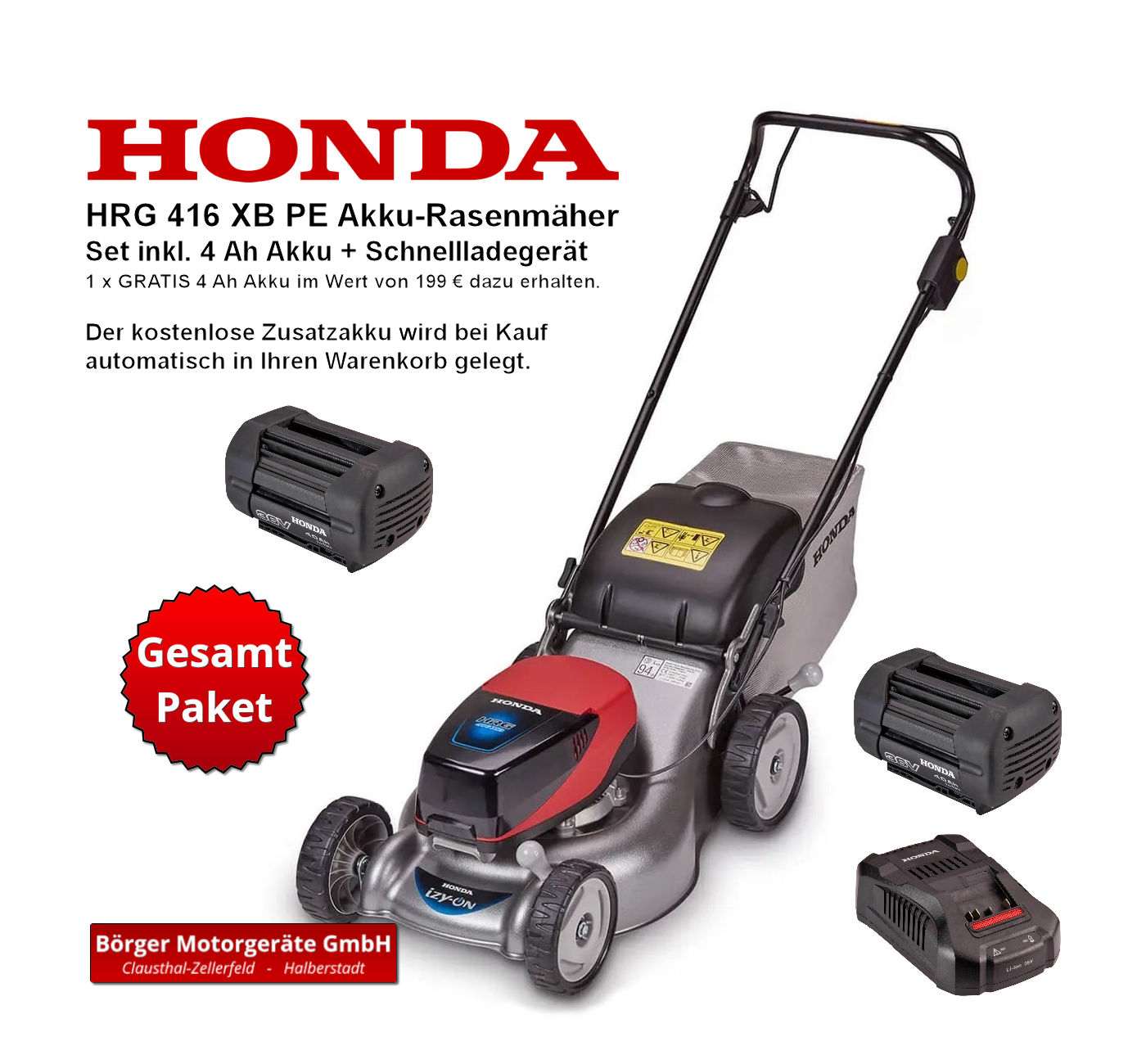 Honda_HRG_416_XB_PE_00.jpg Honda HRG 416 XB PE Rasenmäher Set + GRATIS 4 Ah Akku