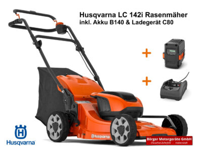 Husqvarna LC 142i Rasenmäher inkl. Akku | Ladegerät – Detailansicht