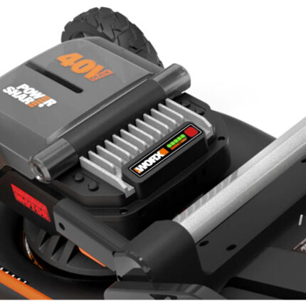 WORX WG749E Akku-Rasenmäher mit 2 x 4,0 Ah Akkus und Doppelladegerät – Detailansicht