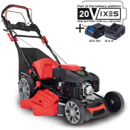 Selbstfahrender Benzin-Rasenmu00e4her Elektrostart 225cc 56cm Scheppach