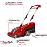 EINHELL PROFESSIONAL Akku-Rasenmäher RASARRO 36/40, 2x4,0 Ah Akkus + – Detailansicht