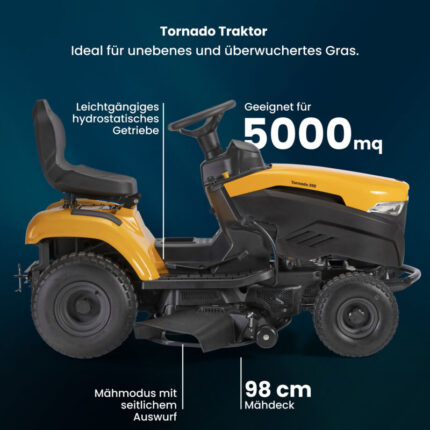 STIGA TORNADO 398 432 ccm Benzin-Gartentraktor mit hydrostatischem – Detailansicht