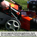 Benzin Rasenmäher Antrieb 5in1 6PS 53 cm Schnittbreite Elektrostart – Detailansicht