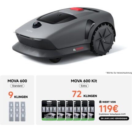 MOVA 600 Kit Rasenmäher Roboter mit 72 Ersatzmessern und 3D-LiDAR
