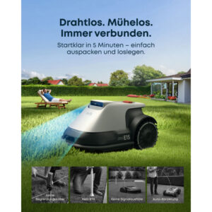 Eufy E15 grau Mähroboter – Detailansicht