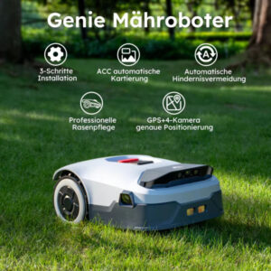 Kabelloser Rasenmähroboter ANTHBOT Genie 600 AI, Bis zu 900 m² – Detailansicht