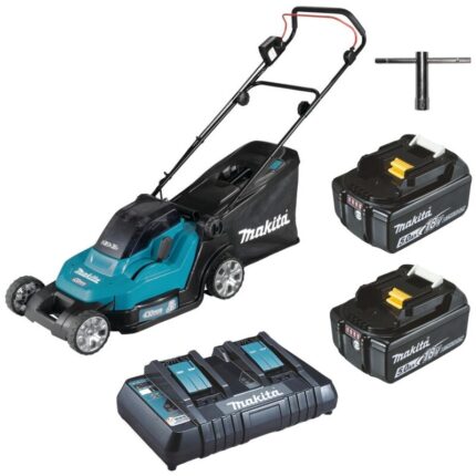 Rasenmäher mit 2 Batterien MAKITA DLM432PT2 - 18V - 5 Ah - 43 cm – Detailansicht