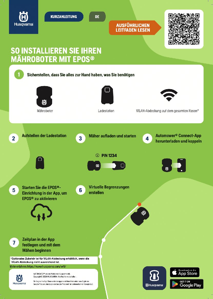Husqvarna Automower 312V mit Garage – Detailansicht